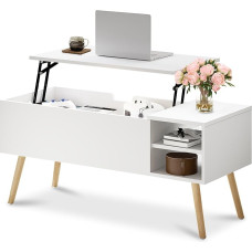 ALINE FURNITURE kohvilaud tõsteplaat, valge