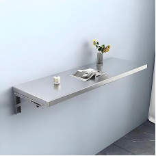 An der Wand montierter Klapptisch aus Edelstahl zur Wandmontage, Klapptisch zur Wandmontage, platzsparender, Faltbarer, schwebender Schreibtisch für kleine Räume, Heimbüro, Küche, 50 x 25 cm