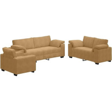 vidaXL 3-osaline diivanikomplekt koos padjadega pruunist sametist