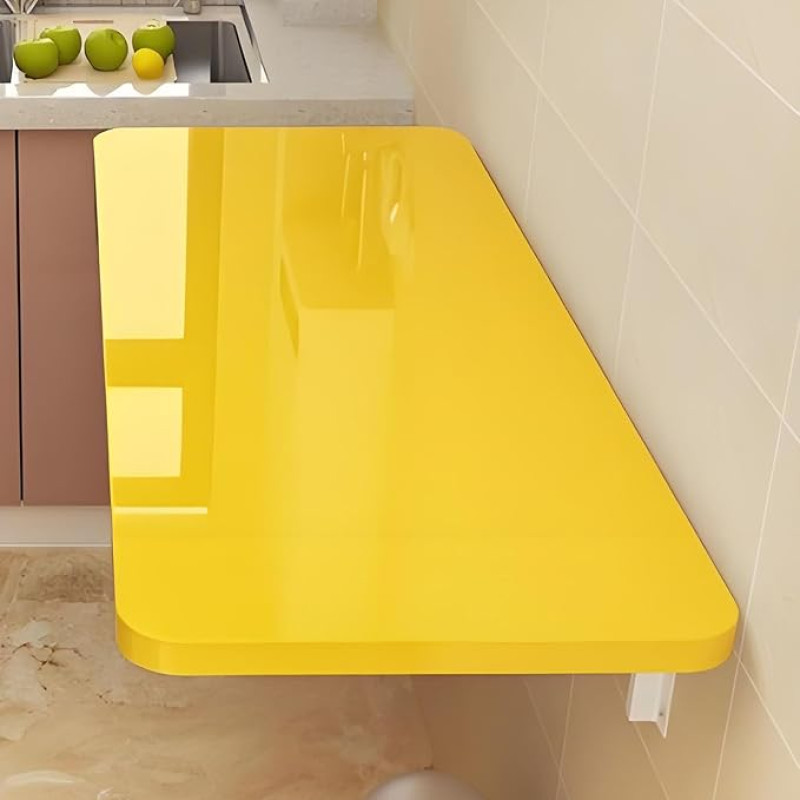 ZEQFEMKL Wandmontierter Klapptisch Wandmontierter Klapptisch, Klappbarer Wandschreibtisch Funktioneller Hängeschreibtisch Klapptisch Wandmontage Mit Verstellbaren Stahlhalterungen Weiß L50xB30cm(L19.