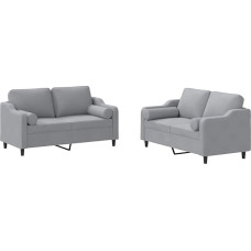 Hellgrauer 2-Sitzer-Sofa 120/140 cm - Bequem, Stoff (100% polüester), für Wohnzimmer & Entspannung Model3201818