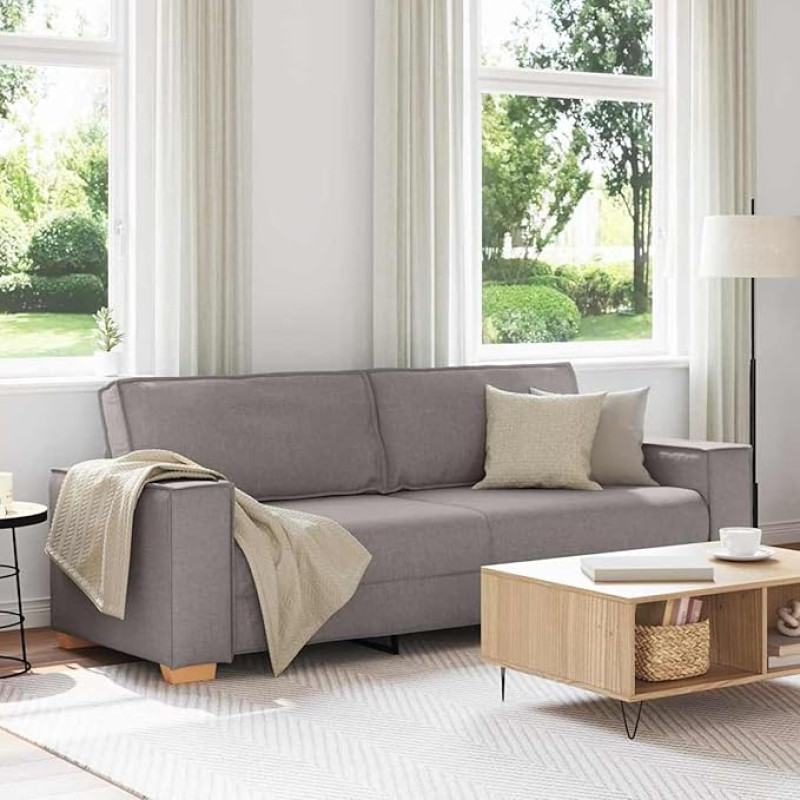 Homgoday 3-Sitzer-Sofa Taupe, Polster, 220x78x84 cm, Montage erforderlich Model4104996