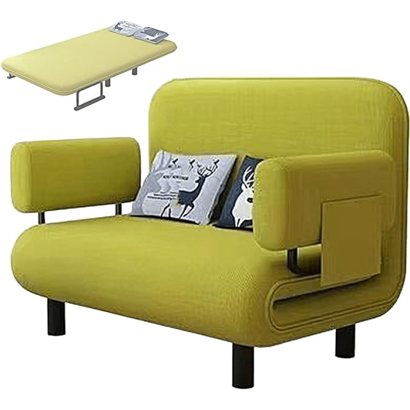 Teisaldatav diivanvoodi tool - Ergonoomiline kokkupandav diivan koos pehmendusega, puuvillane ja linane, süsinikterasest raam, ruumi säästev disain koju, elutuppa, õppetuppa, magamistuppa (roheline, 192 x 120 cm).