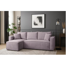 Generisch Capri L-kujuline nurgadiivanikomplekt, magamisfunktsioon, koordi kangas, Poso 07 voodikast ja küljetugedega.