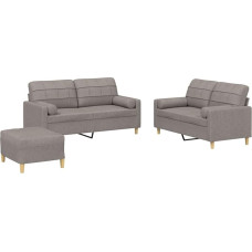 Vopese Taupe Stoff-Sofagarnitur mit 2 Sitzen, Schaumstofffüllung, 158x77x80 cm, für Wohnzimmer & Entspannung Model3201305