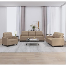 Snsowed 3201342 3-osaline diivanikomplekt koos padjaga Cappuccino Brown Faux Leather diivan koos lõõgastumisfunktsiooniga Diivanikomplekt Elutoa diivan Diivanikomplekt