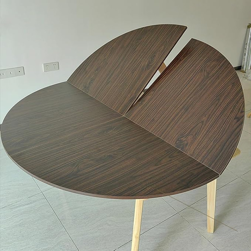 Faltbare runde Tischplatte, 120 cm - 240 cm Durchmesser, platzsparendes Holzdesign für den Innen- und Außenbereich, perfekt für Picknicks, Partys, Bankette und Hochzeiten