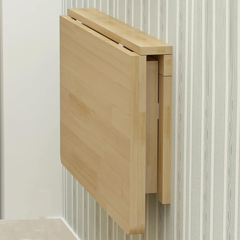 Wandtisch aus Holz, platzsparender, klappbarer Wandtisch, Tisch aus Kiefernholz, klappbarer Wandtisch, Computertisch, Esstisch, Klapptisch