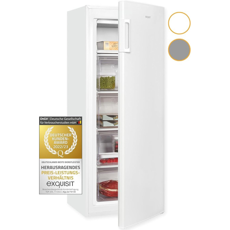 Exquisit GS230-H-040E Freezer White | Freezer Large 168 Litres | 4 x Freezers | Large Freezer | Door Hinge Changeable