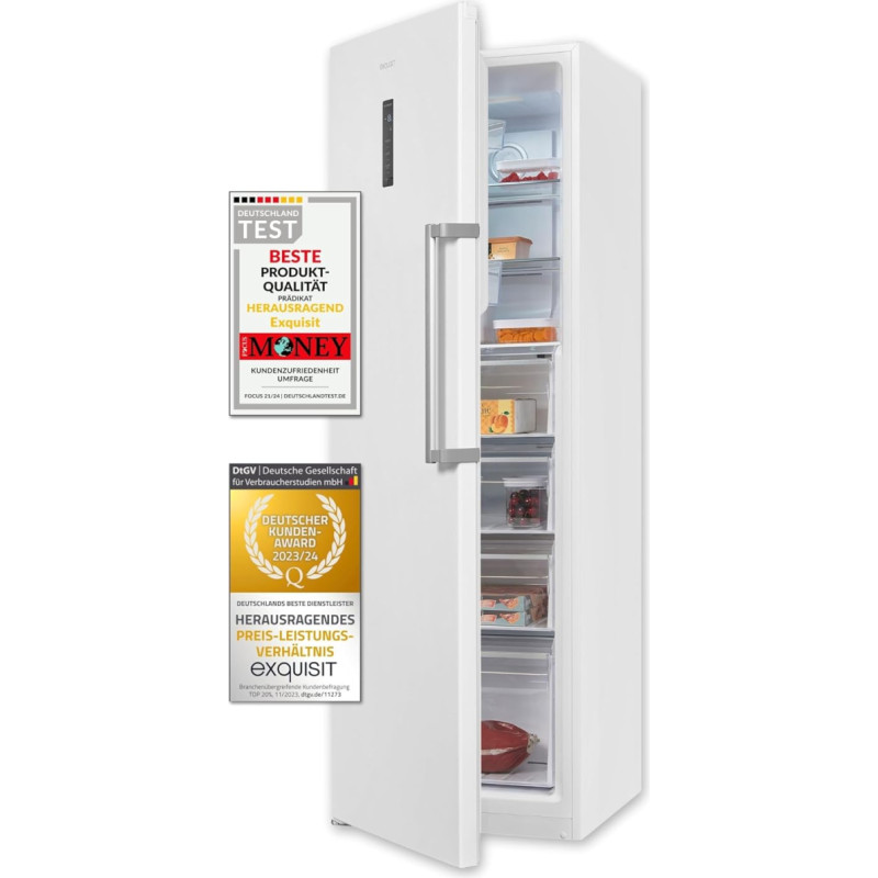 Exquisit GS295-NF-H-040D Freezer White | 274 L Net Capacity | NoFrost | Alarm | 60 cm Width