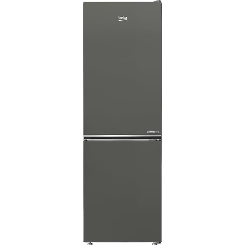 Beko Fridge-Freezer B7RCNE367HG, 316 Litre Net Capacity, 186.5 cm High, Interchangeable Door Hinge, 210 L Cooling, 106 L Freezer, 3 Freezer Drawers, 32 dB, Manhatten Grey