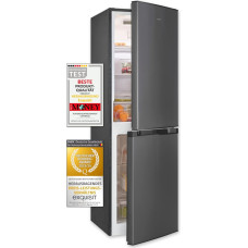 Exquisit Fridge-Freezer KGC195-65-NF-330E inoxlook-az/No Frost/Net Capacity: 193 L/Temperature Control