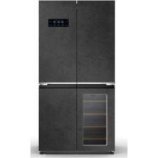 PKM Wolkenstein WCD 595 EWTS NF Cross Door Fridge-Freezer | 606 L | With Wine Fridge | Granite Look | NoFrost | Display with Touch Control | Triple Fresh with Moist & Dry Zone