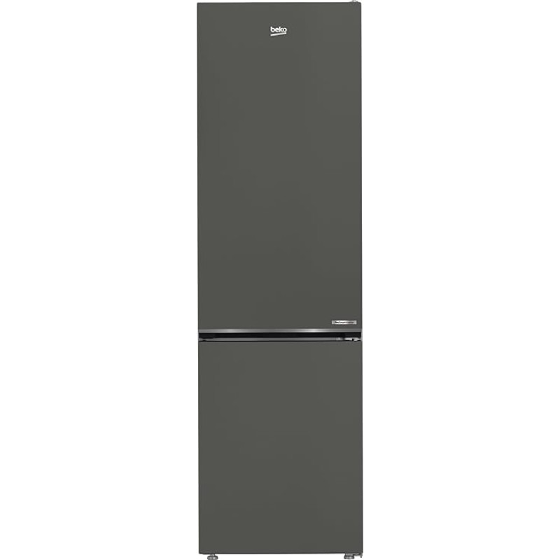 Beko Fridge-Freezer Combination B7RCNA408HG, 355 Litre Net Capacity, 203.5 cm High, Interchangeable Door Hinge, 249 L Cooling, 106 L Freezer, 3 Freezer Drawers, 32 dB, Manhatten Grey