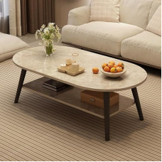 Minimalistlik ovaalne kohvilaud elutuppa 2-tasandiline väike magamistoa öökapp hall 80x40cm stiilne väljapaneku- ja nisatsioonilahendus