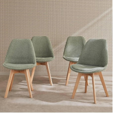 sweeek - 4-st skandinaavia toolist koosnev komplekt bukleekattega ja pöögijalgadega