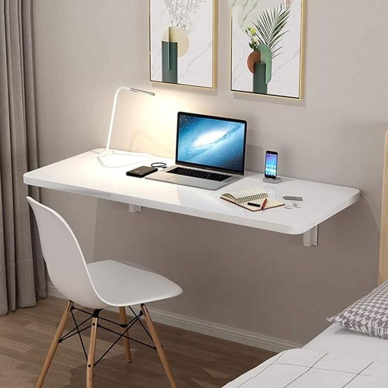 Klappbarer Wand-Klapptisch, Wand-Computertisch, platzsparender Hängetisch für Arbeitszimmer, Schlafzimmer, Badezimmer oder Balkon - Tragkraft 60 kg