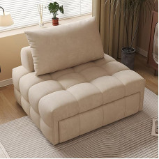 Diivanvoodi väikestesse ruumidesse, kokkupandav külalisvoodi, 3-in-1 multifunktsionaalne diivanvoodi, laisk diivan elutuppa, korterisse, kontorisse (värv : beež, suurus : 125cm)