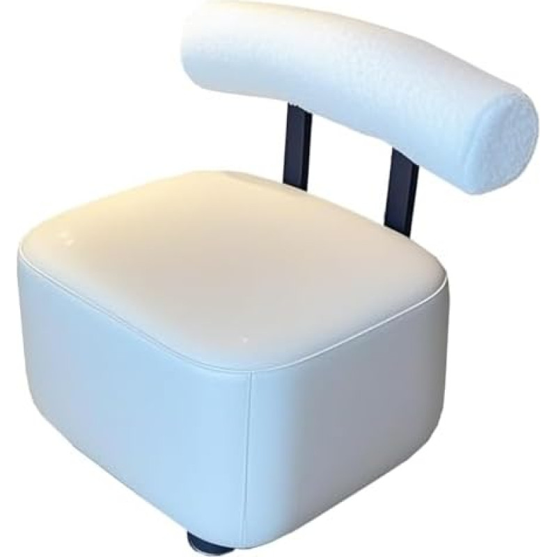 Quadratischer Ottoman-Fußhocker mit Rückenlehne und 360°-Rollen, weich gepolsterte Fußstütze für Wohnzimmer, Schlafzimmer und Couch