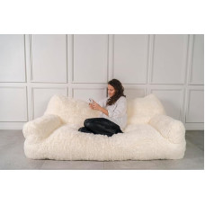 Privee Home diivan Jelly Bear/White - pehme plüüsist kompressioonis diivan kunstkarvkattega, mugav ja vastupidav, 185 cm lai, 110 cm sügav, 70 cm kõrge - kaasaegne hubane istumisvõimalus.