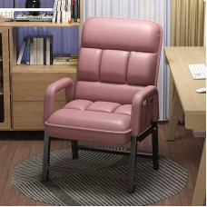 Moderner rosa gepolsterter Sessel - bequemer Freizeitstuhl mit Rückenlehne, verstellbarer Schreibtischstuhl für Wohnzimmer, Schlafzimmer und Heimbüro-Möbel