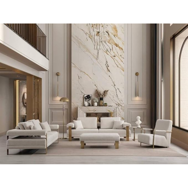 Generisch Sunflower 3+3+1+1+1+1 elutoa komplekt Beige ilma jalakäiguta