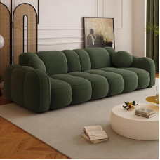 Mid-Century modernne diivan, mugav diivan sulepehmendusega, lihtne kokkupanek, väike 2-kohaline diivan, sobib ideaalselt elutuppa või magamistuppa, roheline, 2,6 m