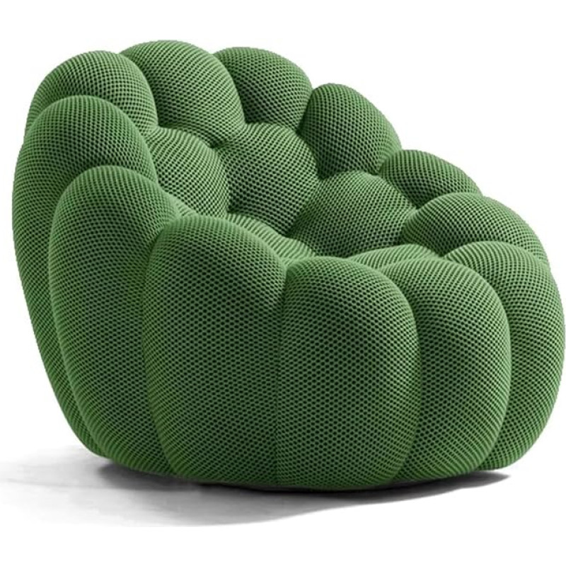 MOLVUS Pehmendusega mull ühekohaline diivan, 47-tolline vaba aja võrgusilma diivan, mesiroheline mull diivan, kumer diivan, laisk diivan elutuppa, roheline, 120 x 113 x 77 cm, 120 x 113 x 77 cm