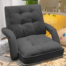 Reguleeritav diivanvoodi koos tasku, vaht täidisega konverteeritav diivanvoodi diivanipadi multifunktsionaalne käetugi vaba aja veetmise diivanitool tumehall ilma matita