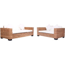 Diivan elutoas, väike diivan, 2-osaline aia diivan koos polstriga, naturaalne rotangist, sobib elutuppa, magamistuppa, puhketubadesse, vastuvõturuumidesse, sissepääsudesse.