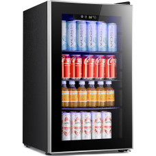 Antarctic Star - Kühlschrank Getränke Kühlschrank 84 Dosen Mini Glastür für Wein Soda Bier -20-2 °F Kompressor leise abnehmbare Ablagen für Haus Büro Bar 2.3