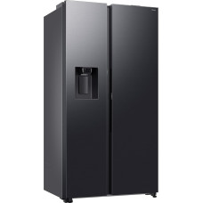 Samsung RS80F64KEFEF Side-by-Side Fridge-Freezer, AI Fridge Freezer, 178.4 cm, 634 L, Ice/Water Dispenser with Fixed Water Connection, AI Voice Control & Energy Mode, Black Steel