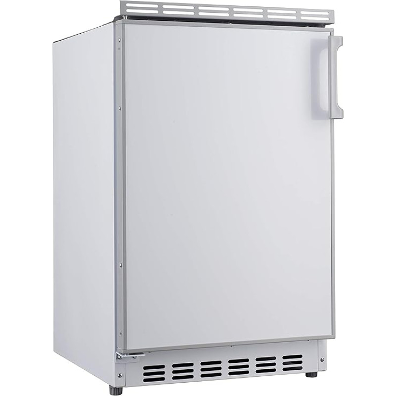 PKM KS82.3EUB Under-Unit Fridge with Freezer, 83 Litre Capacity, Interchangeable Door Hinge, Height-Adjustable Feet, LED Lighting, 41 dB, 50 cm Width, White