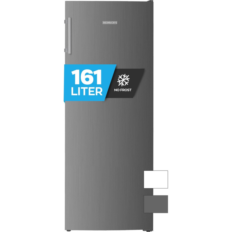 Heinrich´s Freezer 161L Volume, Freezer, No-Frost Protection, 3x Freezer Drawers, 2x Drawers, LED Display, Interchangeable Door Hinge, Alarm Function, Temperature: -14°C ~-22°C, Heinrich´s (Inox)