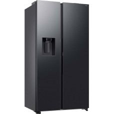 Samsung RS80F66KBFEF Side-by-Side Fridge-Freezer, AI Fridge with Freezer, 178 cm, 634 L, Ice and Water Dispenser with Fixed Water Connection, AI Voice Control & Energy Mode, Black Steel