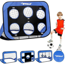 SYXLS jalgpalli väravad lastele, laste jalgpalli värav 4-in-1 kaasaskantav eemaldatav mitmeotstarbeline jalgpalli treeningvarustus siseruumides ja väljas koos kandekotiga, poisid tüdrukud kingitused 6-12-aastastele lastele