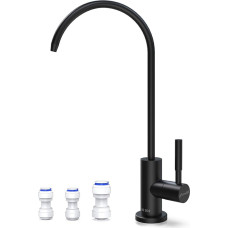 Frizzlife RO SUS304 roostevabast terasest veefiltri kraan, joogiveekraan, sobib enamiku pöördosmoosisüsteemide ja veefiltrisüsteemide jaoks, musta värvi