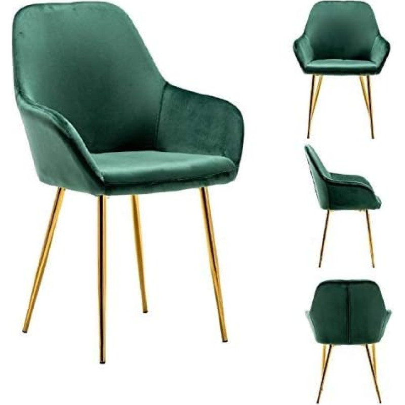 BTEXPERT 2 tumerohelist sametist polsterdatud söögitooli komplekt