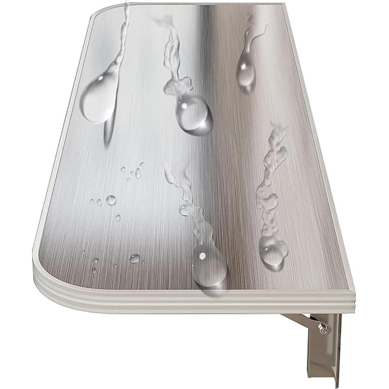 Klappbarer Wandtisch | An der Wand montierter, Faltbarer moderner Computertisch aus Edelstahl | Klappbarer Wandtisch mit Klappblatt, Esstisch, langlebig und pflegeleicht (suurus: L70 x B40 cm