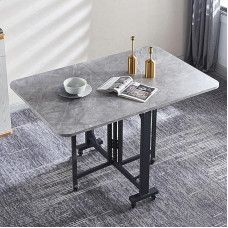 GODFSAHG kokkupandav laud Kaasaskantavad söögilauad Kokkupandav teisaldatav kokkupandav köögilaud liikuvate ratastega Ruumisäästlik kokkupandav söögilaud 4-6 inimesele Metallist jalad (