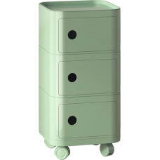 Nachttisch, moderner Nachttisch, Beistelltisch mit Stauraum für Schlafzimmer, moderner Nachttisch mit abnehmbaren Rollen, bot reichlich Stauraum (Kurkuma, 3-lagig) (Matcha-Grün, 3-lagig)