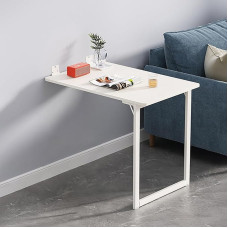 Wandklapptisch, Klapptisch Wand Holz Weiß，60x90cm Platzsparender Schwimmender Schreibtisch Laptoptisch, Für Die Wand Im Büro, Küche, Esszimmer