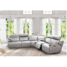 HTI living Funktionssofa Pavel Kunstleder verstellbare Kopf- und Fußstützen Silber