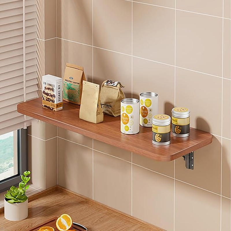 Klappbarer Wandtisch, platzsparend, wandmontierter Tisch für kleine Räume, Zuhause, Büro, Waschküche, Küche, Weiß, 40 x 20 cm