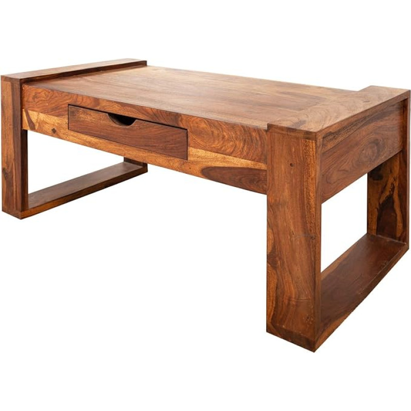 invicta INTERIOR soliidne kohvilaud 100 cm Sheesham puidust laud koos sahtliga Elutoa laud Täispuidust laud