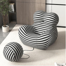 Pehme Bean Bag tool - mugav diivan koos jalahoobiga, vastupidav mugavuse tugitool koos Osmaniga elutuppa ja magamistuppa (värv : F)