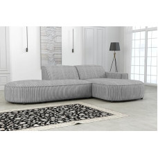 Imebel Lucas nurgadiivan kreemjas, kroomjalgadega 284 x 166 x 70 cm (Hall)