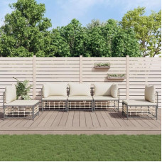 WHOPBXGAD elutoa mööblikomplektid,diivanikomplektid elutuppa,diivanvoodi,5-TLG. Garten-Lounge-Set mit Kissen Anthrazit Poly Rattanmodulaarne diivan,modulaarne diivan,õuemööbel,