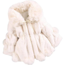 Nemopter Girls Baby Coat Girls Faux Fur Hooded Coat Jacket Cap Poncho