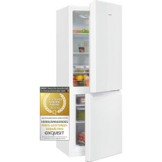 Exquisit Fridge and Freezer Combination KGC232-60-E-040E White | Standing Unit | 173 L Volume | Silver | LED Light | Door Hinge Changeable | Vegetable Compartment | Glass Shelves | Cooling and